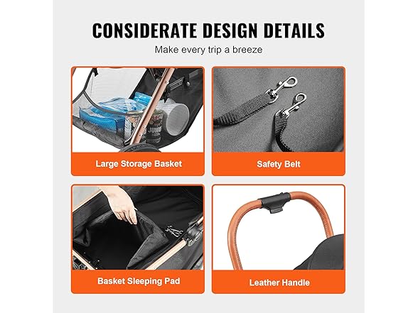 VEVOR Pet Stroller - 66 LB MAX