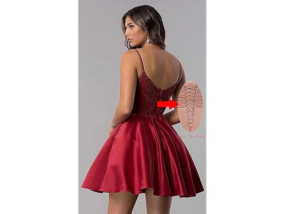 Rmaytiked Women (10) Lace Satin Homecoming Dress