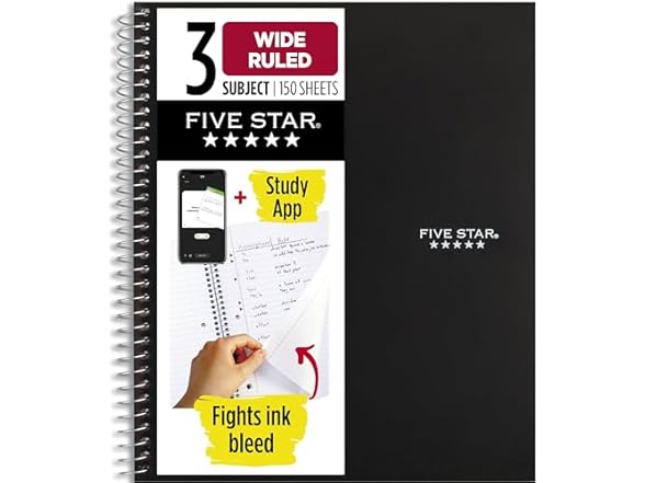 Five Star Five Star Spiral Notebook + Study App