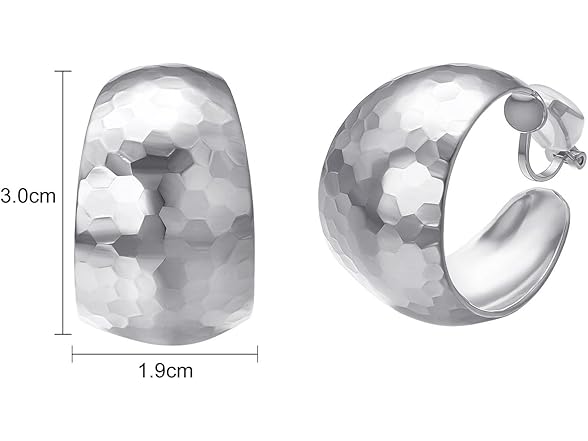 Yoursfs Silver Clip on Hoop Earrings