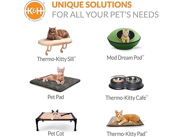 K&H Thermo-Kitty Heated Bed Mocha/Tan