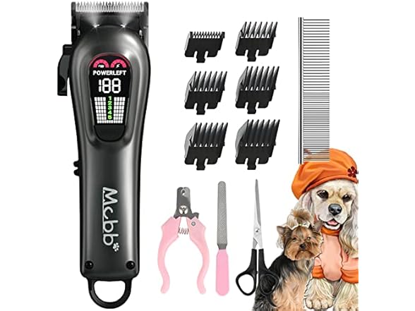 MCBB Dog Clippers - Low Noise, 5-Mode