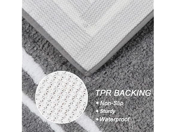 Uphome Gray Bath Mat for 18x24 Modern Rug