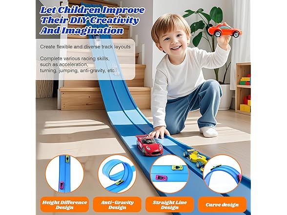lemostaar Flexible Race Track Toys for Kids