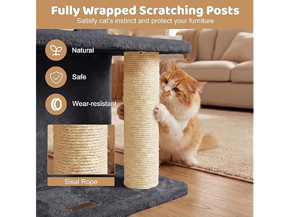 DORTALA Cat Tree for Indoor Cats, 33.5"