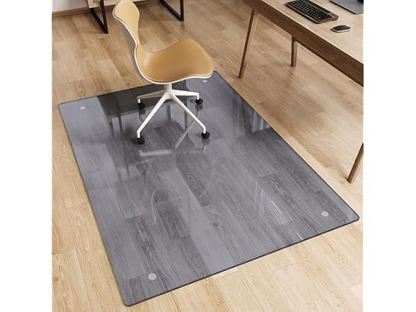 FlyEcho Grey Glass Chair Mat 36" x 55"