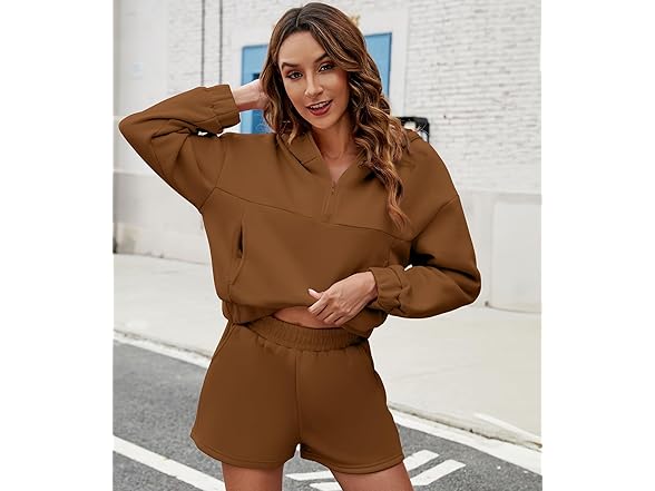 Fkeep Women Piece Sweatsuit Outfits Half Zip Set