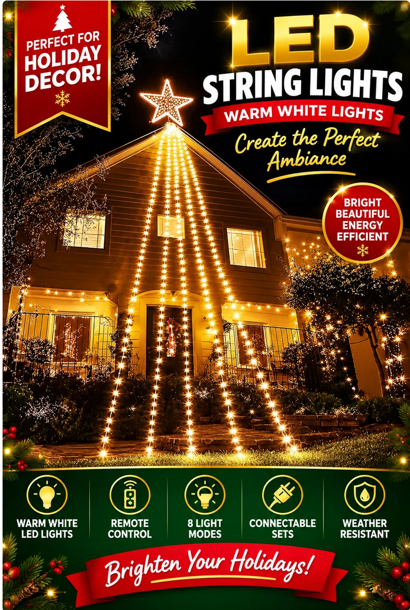 hakol750 LED 245FT Star String Lights Warm - Gallery 4