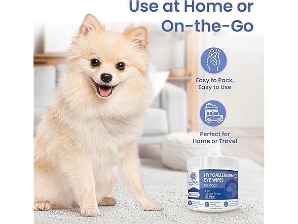 AKC Coconut Scent Pet Eye Wipes, 100Ct