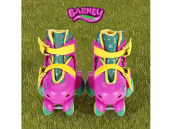 Voyager Barney Trainer Skates - Light Up Wheels,