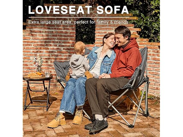 EVER ADVANCED Grey Double Camping Chair