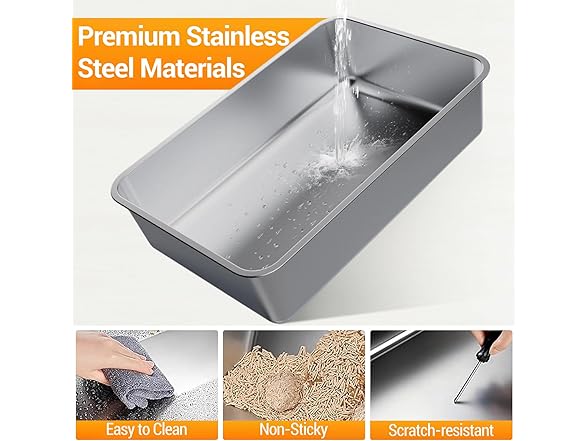 CuisinSmart Enclosed Stainless Steel Cat Litter Box