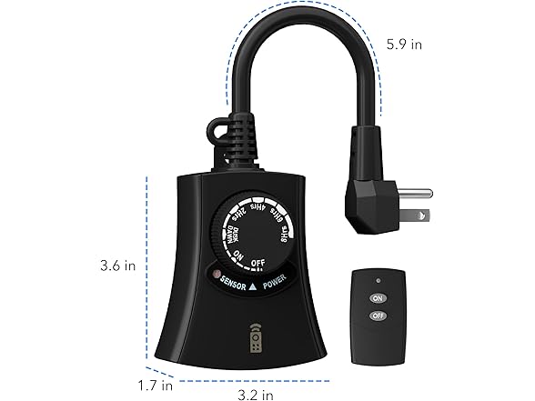 HBN Outdoor Light Timer Waterproof 1875W 15A 1/2HP