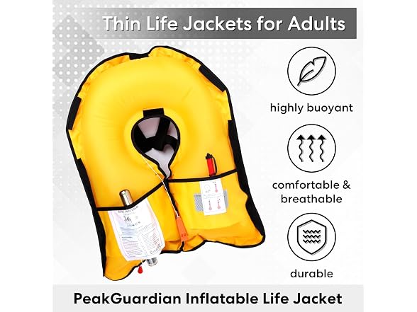 PeakGuardian Life Jackets for Adults, Red