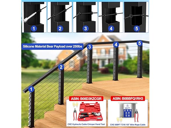 CKE 100 Pack Cable Railing Rubber