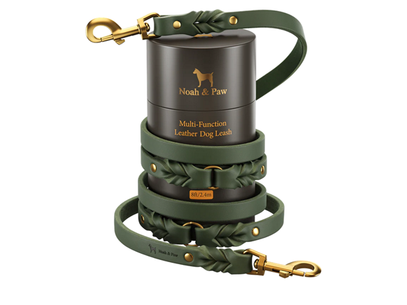 NOAH & PAW Leather Dog Leash 8Ft