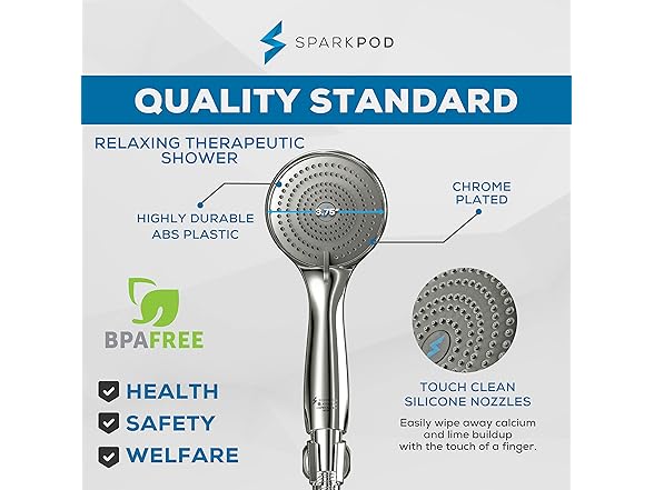 3-Function Handheld Shower Head w/ Hose