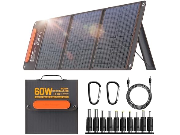 60W Foldable Solar Panel Charger w/ USB