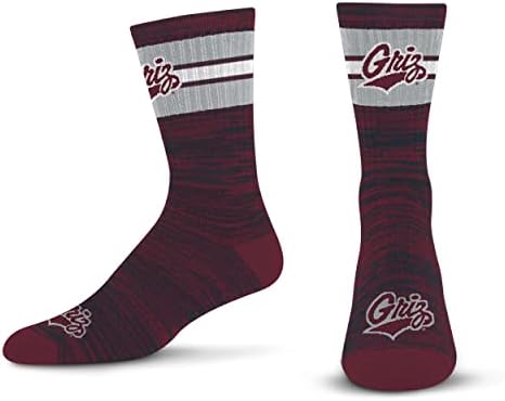 For Bare Feet Men's NCAA Montana Grizzlies First String Crew Sock Team Color Large