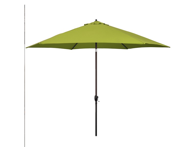 11-Foot Aluminum Market Patio Umbrella with Crank Lift and Push-Button Tilt in Lime Green Polyester