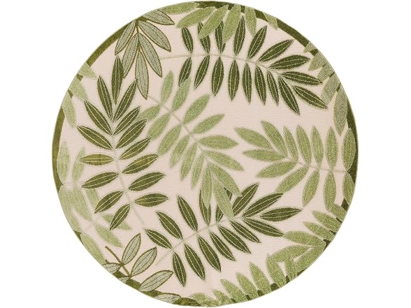 Nourison Home Aloha Ivory Green 8 Round
