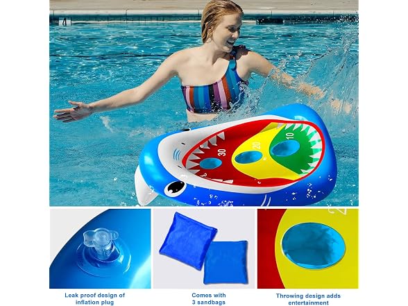 Inflatable Shark Cornhole Board for Pool