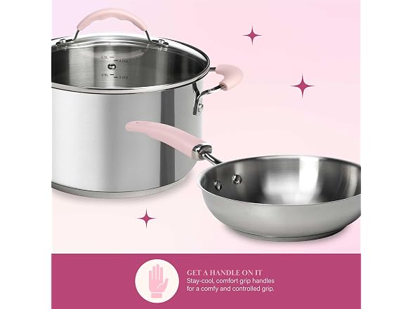 Paris Hilton Stainless Steel Pots and Pans Set 10PC