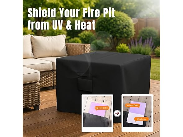 SHINESTAR Fire Pit Cover Square, Fits for 28-32 Inch Fire Pit Table