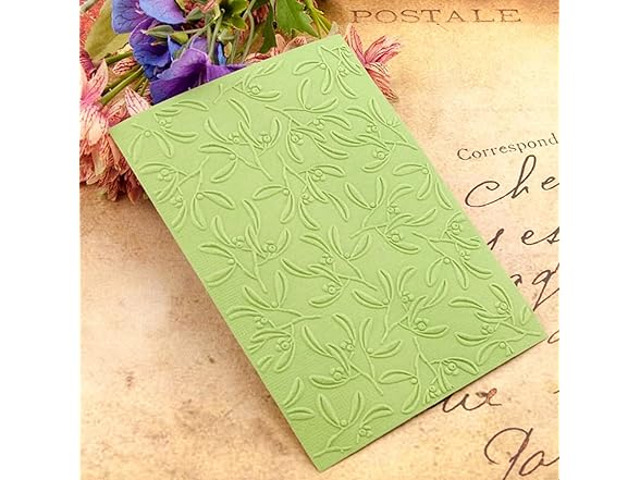 zhxcgooyx 3D Plastic Emboss Template Christmas Leaves