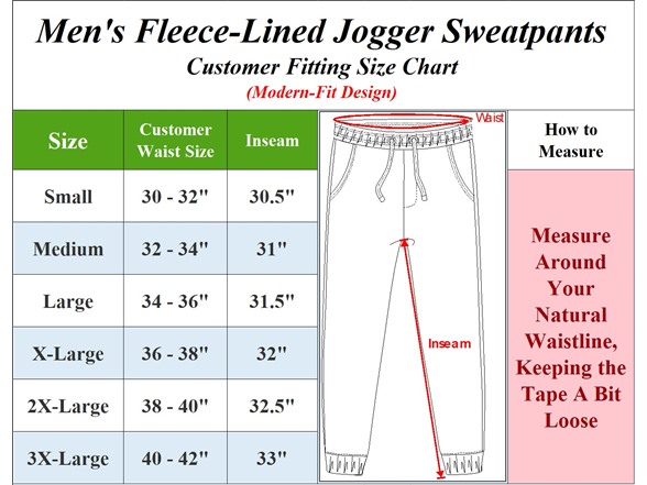 Mens Fleece-Lined Zip Joggers (S-3XL)