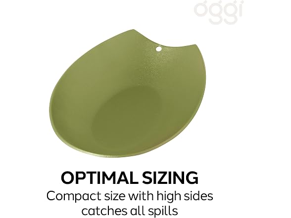 Oggi Spooner Stainless Steel Spoon Rest Olive