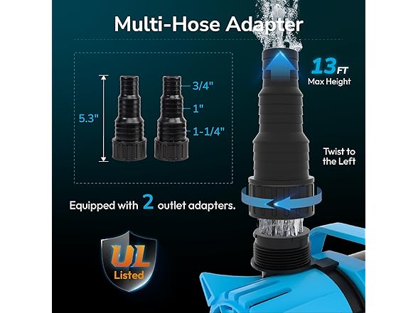 Hexago 1800GPH Submersible Water Pump