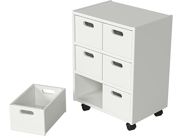 Jela Solid Wood Roll Cart Cubby
