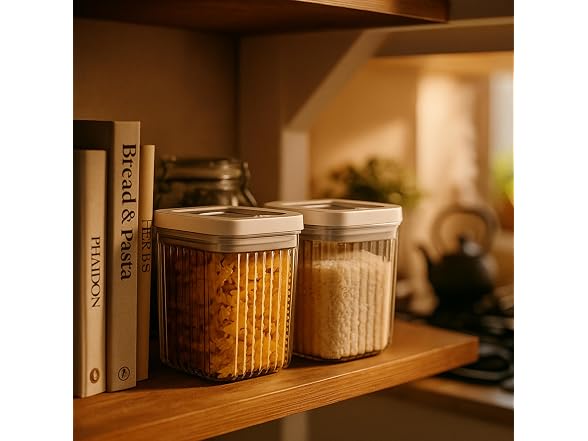 Oggi Airtight Clear Fluted Canister Set of 2