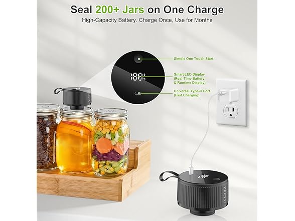 Zeclu Electric Mason Jar Vacuum Sealer