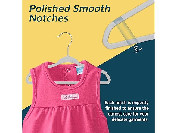 White Velvet Kids Hangers 50 Pack
