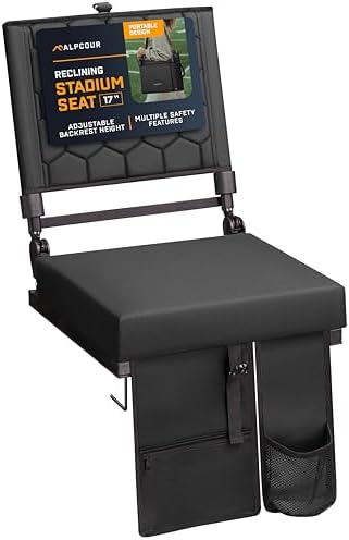 Folding Reclining Stadium Seat - Blk