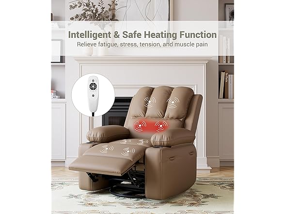 GarveeHome Oversized Recliner Chair with Heat and Massage