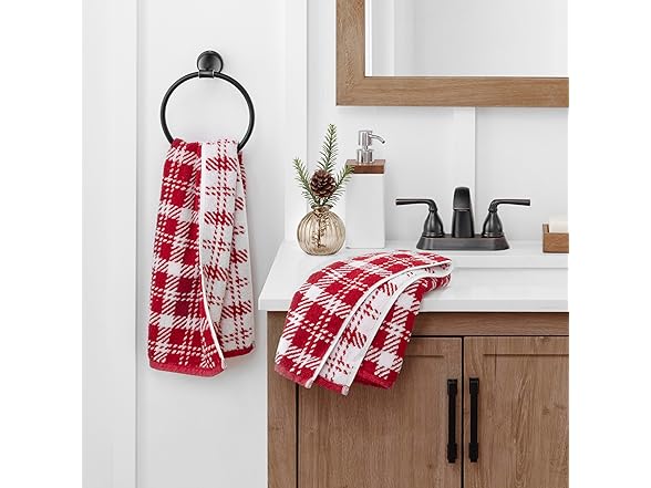 Martha Stewart Plaid Holiday Hand Towels, Set of 2
