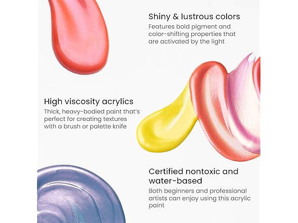 ARTEZA Iridescent Acrylic Paint Set