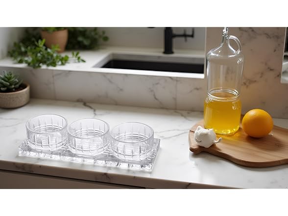 Lorren Home Trends Crystal Glass Serving Set 