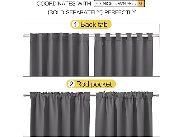 NICETOWN Sliding Door Curtain for Patio, 100x84