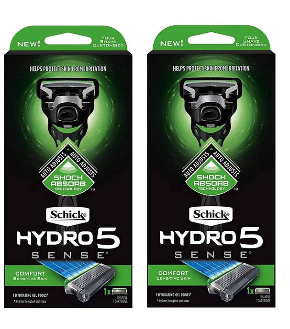 (2PK) Schick Hydro5 Sense 1 Razor, 1 Cartridge - Gallery 2