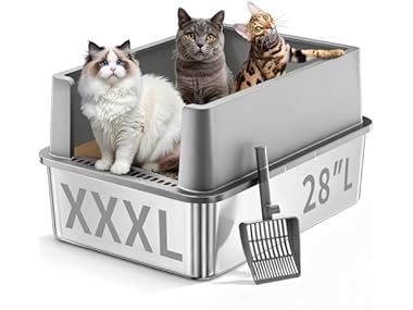 $59.99, Was $119.99, 50% Off! Jotesnew Stainless Steel Litter Box dealfomo