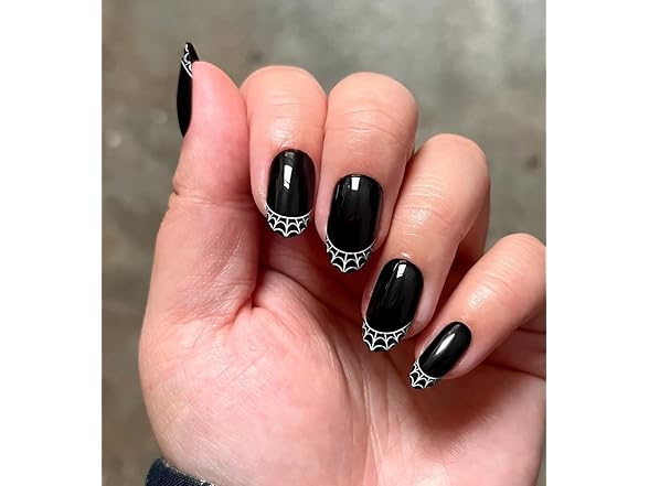 Olive & June Super Stick Mani Press-On Nails Spiderweb French