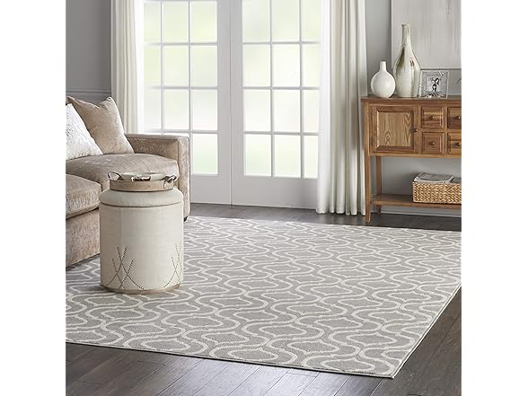 Nourison Jubilant Trellis Grey 7' x 10' Area Rug