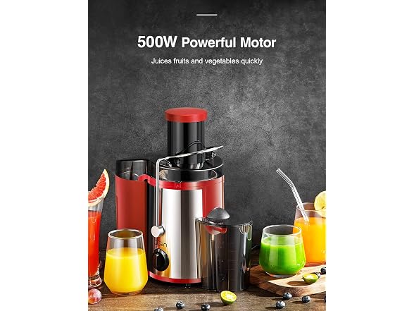 Qcen 500W Centrifugal Juicer Red