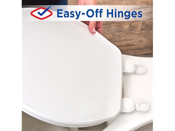 Clorox Elongated Plastic Toilet Seat with Easy-Off Hinges