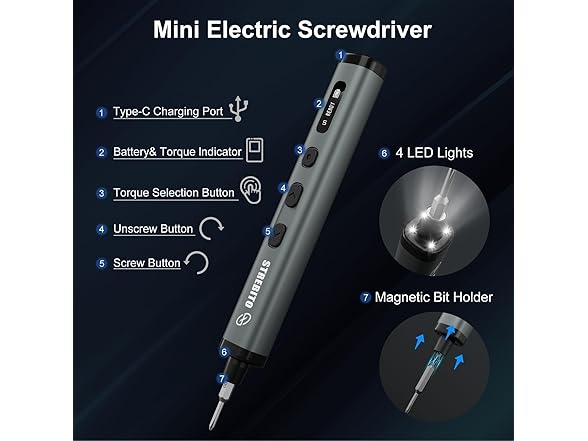 STREBITO Mini Electric Screwdriver