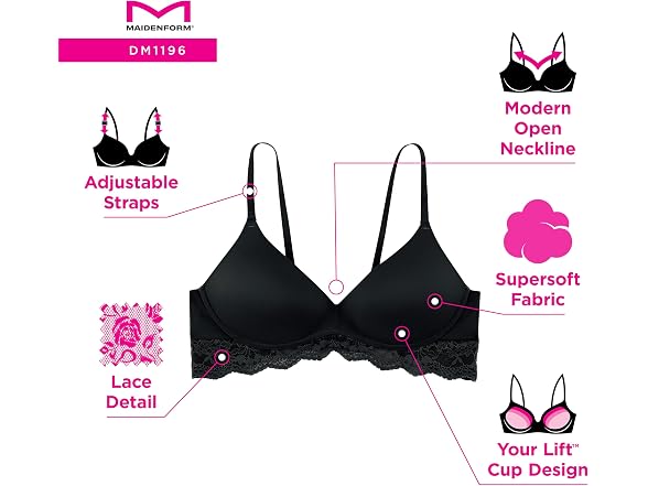 Maidenform Women (38D) Lift Lace Bra Sandshell